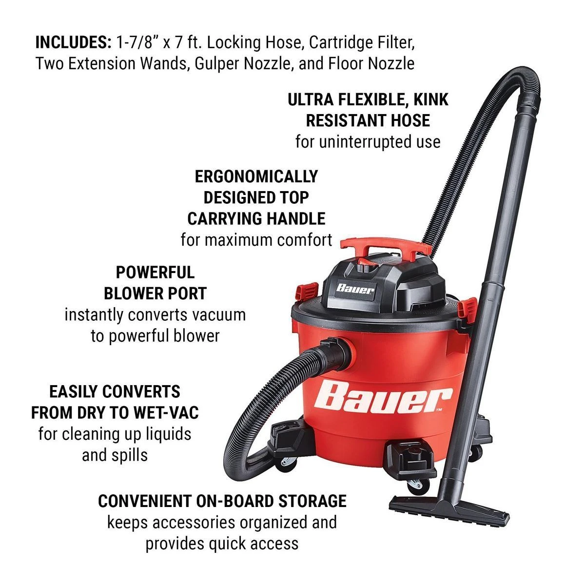 Best reviews of ๐ BAUER 9 Gallon 4.5 Peak Horsepower Wet/Dry Vacuum ๐ 5 Best reviews of ๐ BAUER 9 Gallon 4.5 Peak Horsepower Wet/Dry Vacuum ๐ - Image 3