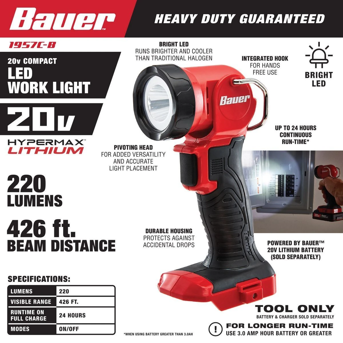 Top 10 ๐งจ BAUER 20V Cordless 220 Lumen Work Light โ Tool Only ๐คฉ 8 Top 10 ๐งจ BAUER 20V Cordless 220 Lumen Work Light โ Tool Only ๐คฉ - Image 6