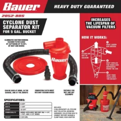 Flash Sale π BAUER Cyclone Dust Separator Kit for 5 Gallon Buckets β 12 Flash Sale π BAUER Cyclone Dust Separator Kit for 5 Gallon Buckets β -BAUER Sales 57194 W2SS