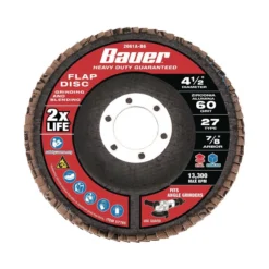 Deals ✨ BAUER 4-1/2 in. x 7/8 in. 60-Grit Type 27 Flap Disc with Fiberglass Backing and Zirconia Grain 👏