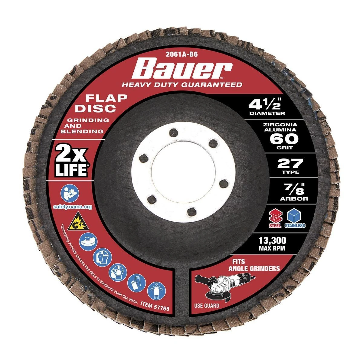 Deals โจ BAUER 4-1/2 in. x 7/8 in. 60-Grit Type 27 Flap Disc with Fiberglass Backing and Zirconia Grain ๐ 4 Deals โจ BAUER 4-1/2 in. x 7/8 in. 60-Grit Type 27 Flap Disc with Fiberglass Backing and Zirconia Grain ๐ - Image 2