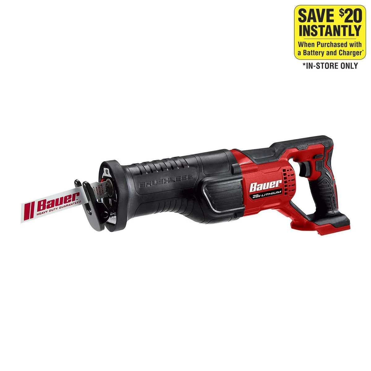 Top 10 💯 BAUER 20V Brushless Cordless Reciprocating Saw - Tool Only ⌛ 6 Top 10 💯 BAUER 20V Brushless Cordless Reciprocating Saw - Tool Only ⌛ - Image 4