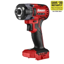 Buy π― BAUER 20V Brushless Cordless 1/4 in. 3 Speed Hex Impact Driver - Tool Only π§¨