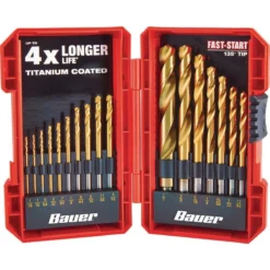 Outlet 🤩 BAUER Titanium Drill Bit Set, 17 Pc. 👏