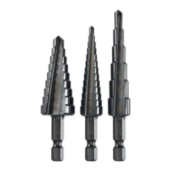 Best Sale 💯 BAUER Black Oxide Step Drill Bit Set, 3 Pc. 👍 -BAUER Sales 64669 W3